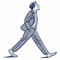 A cool business man walk with a nice suit for your presentation design or motivation vector