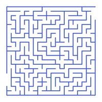 Maze shape design element. There is one entrance and exit and one correct path, but many paths lead to dead vector