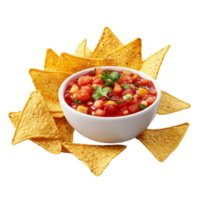 Bowl of Salsa with Tortilla Chips png
