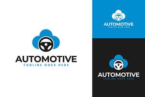 Car and cloud logo design for technology and cloud systems symbol illustration vector