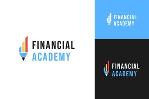 Pencil with chart for financial logo design template illustration idea vector