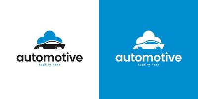 Car and cloud logo design for technology and cloud systems symbol illustration vector