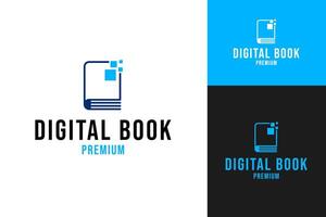 Digital book logo design concept for digital library template illustration vector