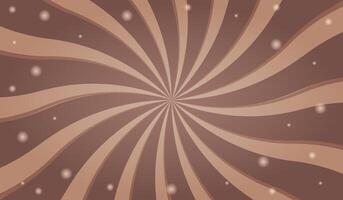 Chocolate color sunburst background. Abstract chocolate cream sunbeams design wallpaper. Colorful spinning lines for template, banner, poster, flyer. backdrop vector