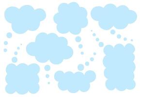 Set of thinking speech bubbles on white background, isolated. Speak balloon text, cartoon chatting vector