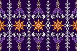 Geometric ethnic patterns on black background vector