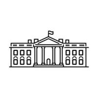 White house USA icon on white background vector