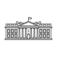 White house USA icon, outline style Isolated vector