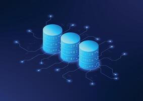 Server technology is connected to the technology cycle, conveying data processing and connectivity in digital systems, the operation of servers and networks in the era of intelligent innovation. vector