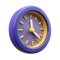 Blue clock isolated 3d render png