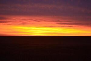 Sunset in the field. photo