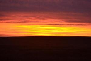 Sunset in the field. photo