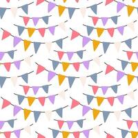 Seamless pattern with colored flags on white background vector
