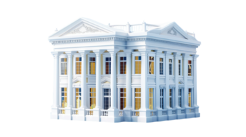 A model of a white building with columns png