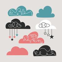 Soft Pastel Abstract Clouds Collection vector