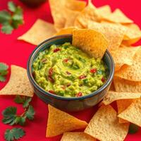 Guacamole Dip Served with Tortilla Chips photo