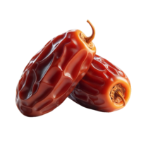 two fresh dates with a glossy texture, a symbol of traditional iftar isolated on transparent background png