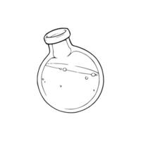 A drawing of a bottle with liquid inside vector