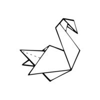 A black and white drawing of a swan vector