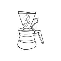 A coffee maker with a coffee bean on top vector