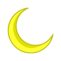 A yellow crescent with a white background vector
