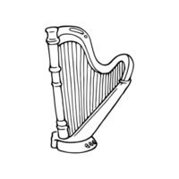 A drawing of a harp on a white background vector