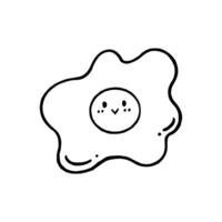 An egg with a smiley face drawn on it vector