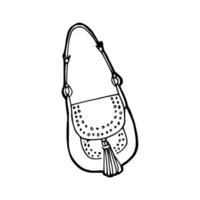 A handbag with a tassel on it vector