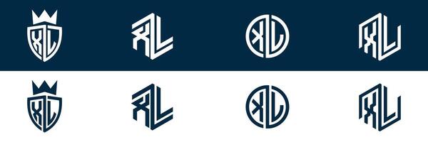 XL LX letter logo set design vector