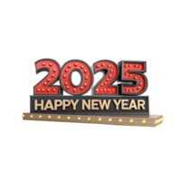 2025 Happy New Year 3d transparent background png