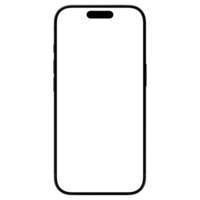 Black titanium smartphone mockup template front view. Without background png
