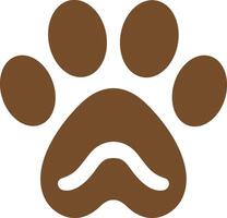 a brown paw print on a white background vector