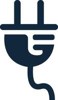 a blue and white plug icon on a white background vector
