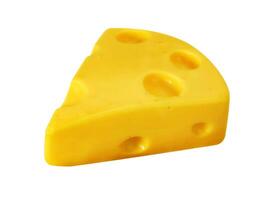 A Cheese triangle isolated on white background. photo