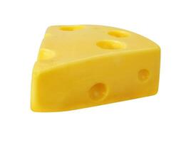 Piece of cheese isolated on white background. Cheese triangle. photo