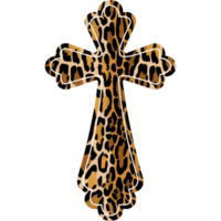 A cross with a leopard print patten cutouts png