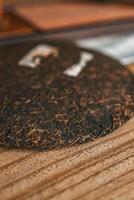 An Artistic CloseUp of a Stylish and Elegant Natural Cork Coaster for Your Table Setting photo