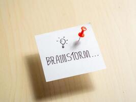 Minimalist office space for creative brainstorming a top-view innovation approach photo