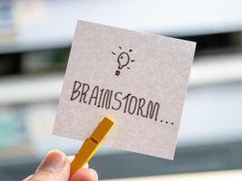 Collaborative office environment for innovative brainstorming and idea generation process photo