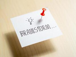 Idea generation in a minimalist office creative brainstorming session overview photo