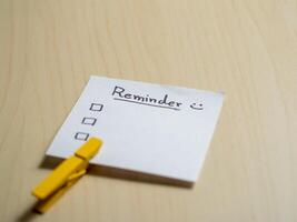Task reminder note desk checklist minimalistic overhead view productivity concept photo