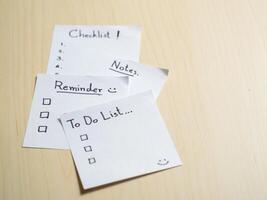 Effective organizing tips checklists reminders and inspirational notes for a minimalist workspace photo
