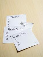 Organized strategies for productivity at home checklist notes and to-do lists photo