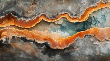 Geothermal texture creating colorful abstract design on the ground photo