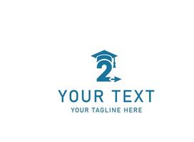 2 Education Graduation business logo design vector