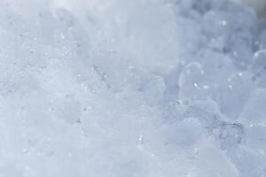 Textured cold frosty surface of ice. Ice texture crystal, blue tones background. Natural winter backdrop photo