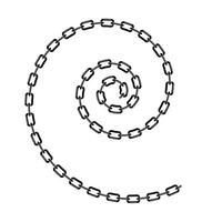 Grey Chain Spiral Isolated on White Background. vector