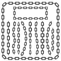 Set of Chain Frames Isolated on White Background. vector