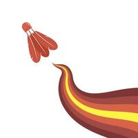 Shuttlecock Icon with Red Feathers Isolated on White Background. vector