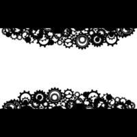 Techno Pattern with Geometric Gear Wheels Icon. Machinery Logo. Modern Mechanism Cog Concept. Technological Mechanical Cogwheel Tool on White Background. Teamwork Symbol. Part of Transmission. vector